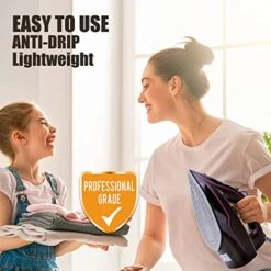 Carniway Steam Iron For Clothes, Professional Grade 1800W Rapid Even Heat, Lightweight Portable Steam-Dry & Steam Iron - Best For Travel – Self Clean, 300ml Water Tank, Non-Stick Ceramic Soleplate Home Steam Iron -Household Cleaning Supply Store 510lDyUK6mL