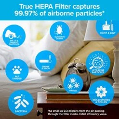 Filtrete Air Purifier, Small/Medium Room True HEPA Filter, Captures 99.97% Of Airborne Particles Such As Smoke, Dust, Pollen, Bacteria, Virus For 150 Sq. Ft., Office, Bedroom, Kitchen And More -Household Cleaning Supply Store 510o2PitcTL