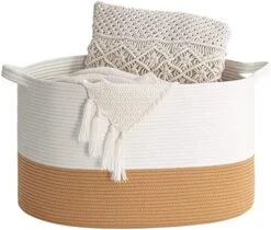 INDRESSME XXXLarge Woven Rope Basket 21" X 14" Blanket Storage Basket With Long Handles Decorative Clothes Hamper Basket Extra Large Baskets For Blankets Pillows 31 INDRESSME XXXLarge Woven Rope Basket 21" X 14" Blanket Storage Basket With Long Handles Decorative Clothes Hamper Basket Extra Large Baskets For Blankets Pillows -Household Cleaning Supply Store 511w93y SWL. AC