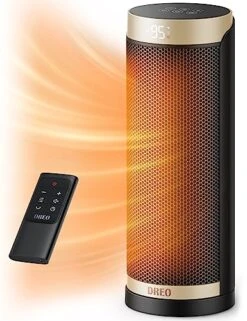 Dreo Space Heaters For Indoor Use, Portable Electric Heater For Bedroom Large Room Office Garage, 1500W Fast PTC Ceramic Heating With Remote, Thermostat, Oscillating, Timer, Multiple Safety Protection