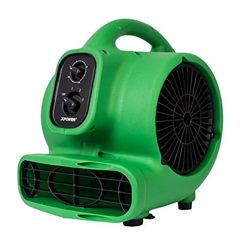 XPOWER P-230AT Mini Mighty 1/4 HP 925 CFM Centrifugal Air Mover, Carpet Dryer, Floor Fan, Blower, Stackable, Daisy Chain, For Water Damage Restoration, Janitorial, Plumbing, Home Use, Green 4 XPOWER P-230AT Mini Mighty 1/4 HP 925 CFM Centrifugal Air Mover, Carpet Dryer, Floor Fan, Blower, Stackable, Daisy Chain, For Water Damage Restoration, Janitorial, Plumbing, Home Use, Green - Image 2