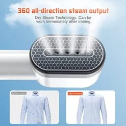 8thdays Steam Iron Portable Handheld Garment And Fabric Steamer, 20 Second Speed Heated Ceramic Plate Steam Nozzle, Mini Travel 2-in-1 Fabric Steam -and-iron (white) -Household Cleaning Supply Store 513eTWsjE2S