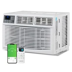 Bonnlo WIFI-Enabled 8000 BTU Air Conditioner Window Unit, Energy Saving Room Air Conditioner, AC Unit With Remote Control & Timer Function Ideal For Rooms Up To 350 Square Feet, 115V/60Hz, White