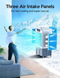 Evaporative Cooler, VAGKRI 2100CFM Air Cooler, 120°Oscillation Swamp Cooler With Remote Control, 24H Timer, 3 Wind Speeds For Outdoor Indoor Use,8 Gallon -Household Cleaning Supply Store 515PcGIzeyL