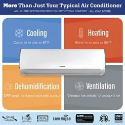 Pioneer Diamante Series Ductless Mini-Split Air Conditioner Inverter Heat Pump Full Set With 16 Ft. Kit -Household Cleaning Supply Store 515XSM8lNML