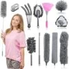 Microfiber Feather Duster, With Extension Pole(Stainless Steel) Up To 100 Inchs, Washable Reusable Bendable Dusters 1 Microfiber Feather Duster, With Extension Pole(Stainless Steel) Up To 100 Inchs, Washable Reusable Bendable Dusters -Household Cleaning Supply Store 515anESRtEL