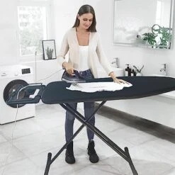 Ikaufen Ironing Board, Non-Slip Foldable Tabletop Iron Board With Steam Iron Rest And Thicken Felt Pad, Heavy Sturdy Metal X-Legs Ironing Board (Black) -Household Cleaning Supply Store 516zAxV5kOL
