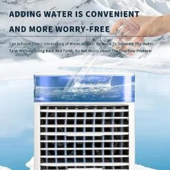 Portable Air Conditioner, 4 In 1 Portable AC, 3 Speeds Portable Room Air Conditioner,With Misting Function, Continuous Humidification, With USB Charging Cable（300ml） -Household Cleaning Supply Store 5174n4vCuiL