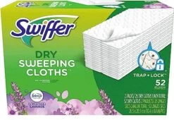 Swiffer Sweeper Dry Sweeping Pad, Multi Surface Refills For Dusters Floor Mop With Febreze Lavender Scent, 52 Count