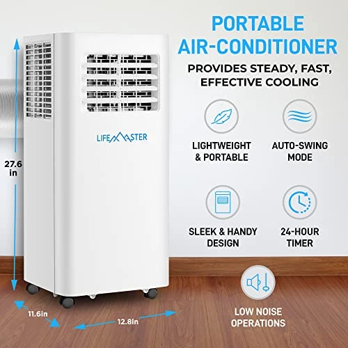 Lifemaster LMPAC10 10,000 BTU Air Conditioner With Digital Remote For Room Up To 450 Sq.Ft, 3-in-1 Portable AC Unit With With Installation Kit For Home/Office/Dorms, White 3 Lifemaster LMPAC10 10,000 BTU Air Conditioner With Digital Remote For Room Up To 450 Sq.Ft, 3-in-1 Portable AC Unit With With Installation Kit For Home/Office/Dorms, White