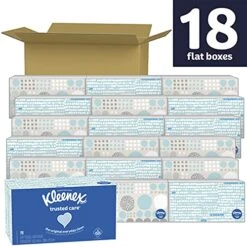 Kleenex Trusted Care Facial Tissues, 190 Count (Pack Of 18) (3,420 Total Tissues)