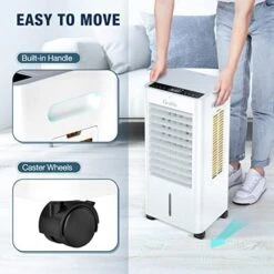 Grelife Portable Evaporative Air Cooler, 3-IN-1 Oscillation Air Cooler With Fan & Humidifier, 3 Wind Speeds, 3 Modes, 12H Timer, 1.58Gal Water Tank, 4 Ice Packs For Bedroom Living Room Office Garage -Household Cleaning Supply Store 517ZPNuizHL