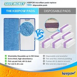 KEEPOW Reusable Wet Jet Pads Compatible With Swiffer Wet Jet Mop, Microfiber Mop Refill For Wet Mopping Cloths, Washable Replacement Refills For Hardwood Floor Cleaning, 5 Pack (Mop Is Not Included) -Household Cleaning Supply Store 517eebR1IdL