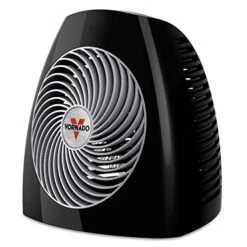 Vornado MVH Vortex Heater With 3 Heat Settings, Adjustable Thermostat, Tip-Over Protection, Auto Safety Shut-Off System, Whole Room, Black
