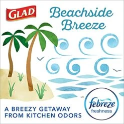Glad OdorShield Small Drawstring Trash Bags, Beachside Breeze, 80 Count -Household Cleaning Supply Store 518DfGXvaqS