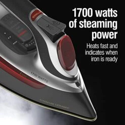 CHI Steam Iron For Clothes With Electronic Temperature Control, Titanium Infused Ceramic Soleplate, 1700 Watts, XL 10’ Cord, 3-Way Auto Shutoff, 300+ Holes, Professional Grade, Silver (13107) 16 CHI Steam Iron For Clothes With Electronic Temperature Control, Titanium Infused Ceramic Soleplate, 1700 Watts, XL 10’ Cord, 3-Way Auto Shutoff, 300+ Holes, Professional Grade, Silver (13107) -Household Cleaning Supply Store 518wYLxUXYL