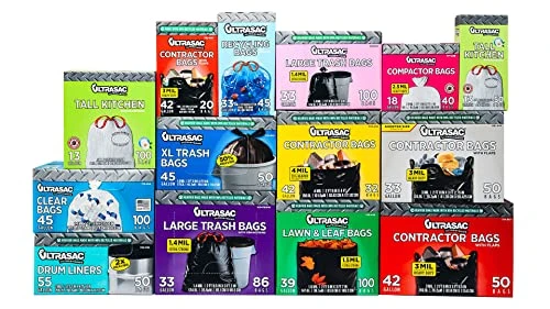 Ultrasac Heavy Duty 45 Gallon Trash Bags Huge 50 Count/w Ties) - 1.8 MIL - 38" X 45" - Large Black Plastic Garbage Bags For Contractor, Industrial, Home, Kitchen, Commercial, Yard, Lawn, Leaf 6 Ultrasac Heavy Duty 45 Gallon Trash Bags Huge 50 Count/w Ties) - 1.8 MIL - 38" X 45" - Large Black Plastic Garbage Bags For Contractor, Industrial, Home, Kitchen, Commercial, Yard, Lawn, Leaf - Image 4