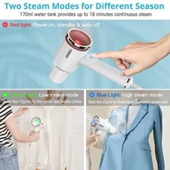 Portable Steamer For Clothes, Oragerju 2 In 1 Handheld Steamer And Iron, 15s Fast Heat-up, 2 Steam Modes, 1200w Auto Shut-Off Garment Steamer For Travel And Home, 170ML Detachable Water Tank 10 Portable Steamer For Clothes, Oragerju 2 In 1 Handheld Steamer And Iron, 15s Fast Heat-up, 2 Steam Modes, 1200w Auto Shut-Off Garment Steamer For Travel And Home, 170ML Detachable Water Tank -Household Cleaning Supply Store 519NgblcPYL