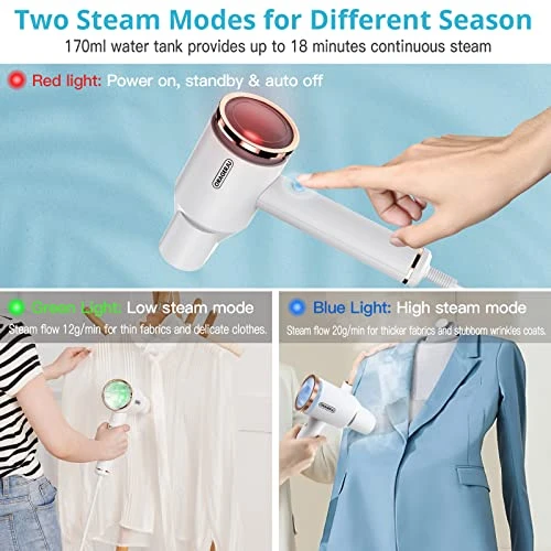 Portable Steamer For Clothes, Oragerju 2 In 1 Handheld Steamer And Iron, 15s Fast Heat-up, 2 Steam Modes, 1200w Auto Shut-Off Garment Steamer For Travel And Home, 170ML Detachable Water Tank 6 Portable Steamer For Clothes, Oragerju 2 In 1 Handheld Steamer And Iron, 15s Fast Heat-up, 2 Steam Modes, 1200w Auto Shut-Off Garment Steamer For Travel And Home, 170ML Detachable Water Tank - Image 4