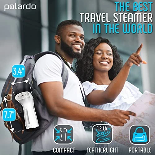 POLARDO Clothing Steamer, Travel Size, Vacation Essentials, HandHeld Portable Garment Steamer, Small Hand Held Steamer For Any Fabrics, Steamer For Clothes, US Travel Must Haves, 120V 3 POLARDO Clothing Steamer, Travel Size, Vacation Essentials, HandHeld Portable Garment Steamer, Small Hand Held Steamer For Any Fabrics, Steamer For Clothes, US Travel Must Haves, 120V