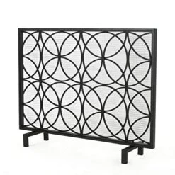 Christopher Knight Home Valeno Single Panel Iron Fireplace Screen, Black