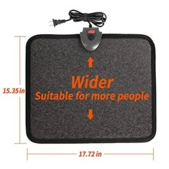 Hodeamy Heated Floor Mat Under Desk For Foot Warmer - Wider 110V Adjustable Temperature Electric Heating Pad - Carbon Crystal & Energy Saving Feet Warmers For Office,home (Black Gray) -Household Cleaning Supply Store 51C3zgtwpiL