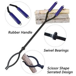 40" Heavy Duty Fire Tongs Firewood Grabber Tool With Scissor Shape Serrated, Log Claw Tongs For Bonfire Campfire Fire Pit Outdoor Indoor Log Grabber Tongs Rustproof Safely Moves Firewood -Household Cleaning Supply Store 51CjOCKlOIL