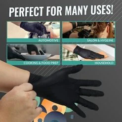 Reli. Black Nitrile Gloves (Medium) -Household Cleaning Supply Store 51D6nT7lNaL 1