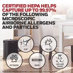 Honeywell HPA100 HEPA Air Purifier For Medium Rooms - Microscopic Airborne Allergen+ Reducer, Cleans Up To 750 Sq Ft In 1 Hour - Wildfire/Smoke, Pollen, Pet Dander, And Dust Air Purifier – Black -Household Cleaning Supply Store 51Et1ms43DL