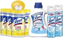 Lysol Disinfecting Wipes, Lemon And Lime Blossom 80ct (Pack Of 4) + Lysol Laundry Sanitizer, Laundry Detergent Additive, Crisp Linen 90oz + Lysol Disinfecting Spray, Crisp Linen 19oz (Pack Of 2) 10 Lysol Disinfecting Wipes, Lemon And Lime Blossom 80ct (Pack Of 4) + Lysol Laundry Sanitizer, Laundry Detergent Additive, Crisp Linen 90oz + Lysol Disinfecting Spray, Crisp Linen 19oz (Pack Of 2) -Household Cleaning Supply Store 51EyUdwkJML. AC