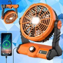 Locamp Oscillating Camping Fan, Battery Operated Fan With 10400 MAh USB Rechargeable Battery, Camping Fan With LED Camping Light -Household Cleaning Supply Store 51FA6u40VnL. AC