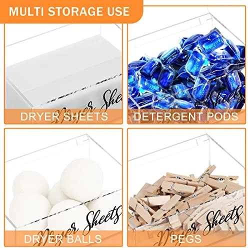 Acrylic Laundry Dryer Sheets Holder Fabric Softener Dispenser With Lid For Laundry Room Decor, Clear Fabric Softener Sheets Container Box Laundry Organization And Storage 6 Acrylic Laundry Dryer Sheets Holder Fabric Softener Dispenser With Lid For Laundry Room Decor, Clear Fabric Softener Sheets Container Box Laundry Organization And Storage - Image 4