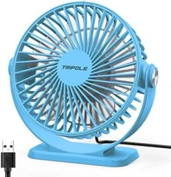 TriPole Small Desk Fan USB Powered Portable Fan Strong Airflow 3 Speeds Mini Fan 360°Rotation Personal Fan 5.1 Inch Table Fan For Home Office Bedroom Desktop, Yellow, 4.9ft Cable -Household Cleaning Supply Store 51G6F2doL2L. AC