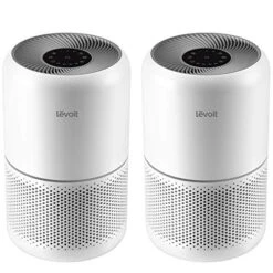 LEVOIT Air Purifier For Home Allergies Pets Hair In Bedroom, HEPA Filter, Covers Up To 1095 Sq.Foot Powered By 33W High Torque Motor, Remove Dust Smoke, 0.3 Microns, White, 2 Pack