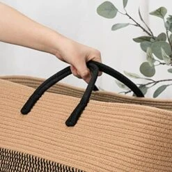 INDRESSME XXXLarge Woven Rope Basket 21" X 14" Blanket Storage Basket With Long Handles Decorative Clothes Hamper Basket Extra Large Baskets For Blankets Pillows 22 INDRESSME XXXLarge Woven Rope Basket 21" X 14" Blanket Storage Basket With Long Handles Decorative Clothes Hamper Basket Extra Large Baskets For Blankets Pillows -Household Cleaning Supply Store 51GkmJuGmiL