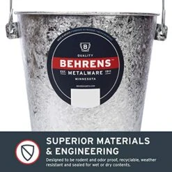 Behrens Hot-Dipped Galvanized Steel Utility Pail, 22-Quart, Assorted -Household Cleaning Supply Store 51HXqjsEnzL