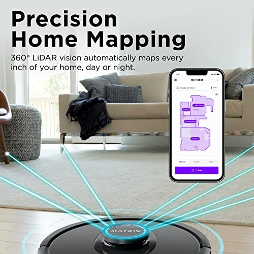 Shark RV2310AE Matrix Self-Emptying Robot Vacuum With Bagless, 45-Day Capacity, Self-Cleaning Brushroll For Pet Hair, No Spots Missed On Carpets & Hard Floors, Precision Home Mapping, Wi-Fi, Black 6 Shark RV2310AE Matrix Self-Emptying Robot Vacuum With Bagless, 45-Day Capacity, Self-Cleaning Brushroll For Pet Hair, No Spots Missed On Carpets & Hard Floors, Precision Home Mapping, Wi-Fi, Black - Image 4