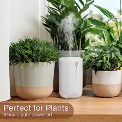 SmartDevil Portable Mini Humidifier, 500ml Small Desk Humidifier, USB Personal Desktop Humidifier For Plants Bedroom Travel Office Home, Auto Shut-Off, 2 Mist Modes, Super Quiet, White -Household Cleaning Supply Store 51IDqynzo1L