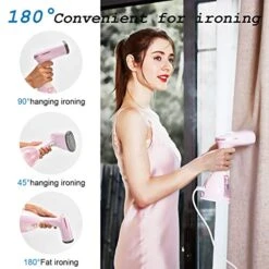 Steamer For Clothes Steamer Powerful HandHeld Portable Travel Garment Steamer Fabric Wrinkle Remover 20s Fast Heat-up 280ml Large Detachable Water Tank Pink -Household Cleaning Supply Store 51IV454Y1mL