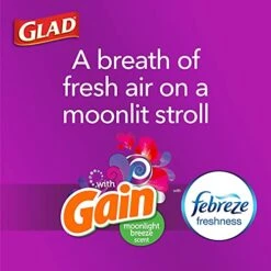 GLAD ForceFlex Tall Kitchen Drawstring Trash Bags, 13 Gallon White Trash Bag For Kitchen Trash Can, Gain Moonlight Breeze With Febreze Freshness And Leak Protection, 110 Count (Package May Vary)