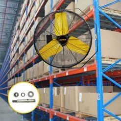 VENTISOL 24 Inch Ceiling Wall Mounted Fan, Versatility Mount Installation,3-Speed,6,937 CFM High Velocity For Industrial,Commercial,Residential,Garage,Patio,Workshop,Greenhouse,Farm,Warehouse Use -Household Cleaning Supply Store 51JurHkMhIL
