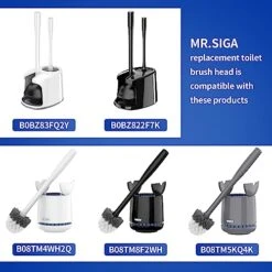 MR.SIGA Premium Toilet Bowl Brush Replacement Head, 2 Pack -Household Cleaning Supply Store 51KdT9aFg2L