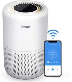 LEVOIT Air Purifier For Home Large Room, Smart WiFi Alexa Control, HEPA Filter For Allergies, Removes Pollutants, Smoke, Dust, Covers Up To 915 Sq.Foot, 24dB Quiet For Bedroom, Core 200S, White