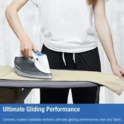 BEAUTURAL 1800-Watt Steam Iron With Digital LCD Screen, Double-Layer And Ceramic Coated Soleplate, 3-Way Auto-Off, 9 Preset Temperature And Steam Settings For Variable Fabric Gray -Household Cleaning Supply Store 51LSALzLQ9L