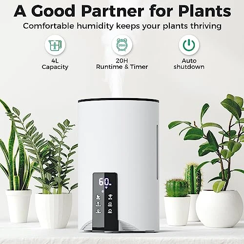 Humidifiers For Bedroom Large Room Home, 4L Cool Mist Humidifier For Smart App & Voice Control, Fill Essential Oil Diffuser For Baby And Plants, Quiet Ultrasonic Humidifier With 360° Nozzles, White 4 Humidifiers For Bedroom Large Room Home, 4L Cool Mist Humidifier For Smart App & Voice Control, Fill Essential Oil Diffuser For Baby And Plants, Quiet Ultrasonic Humidifier With 360° Nozzles, White - Image 2