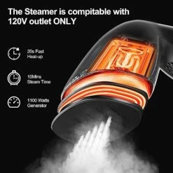 Moolan Travel Steamer For Clothes, 1500W Portable Clothes Steamer With 15S Heat-Up, Garment Steamer Extreme Steam Wrinkles Remover 360°Leak-Proof Technology With 8.2FT Cord
