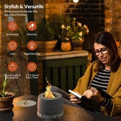 Y&M Table Top Fire Pit, Portable Tabletop Fireplace Indoor Outdoor Use, Smokeless Fire Concrete Bowl Pot,Mini Personal Fire Pit 15 Y&M Table Top Fire Pit, Portable Tabletop Fireplace Indoor Outdoor Use, Smokeless Fire Concrete Bowl Pot,Mini Personal Fire Pit -Household Cleaning Supply Store 51MZEfXyLYL