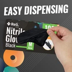 Reli. Black Nitrile Gloves (Medium) -Household Cleaning Supply Store 51MyAha2uEL