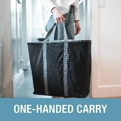 CleverMade Collapsible Laundry Basket, Large Foldable Clothes Hamper Bag, Laundry Tote Carry All Bin XL Pop-Up Caddy With Handles, Cream/Charcoal, 2 Pack -Household Cleaning Supply Store 51O0ZEdM9oL