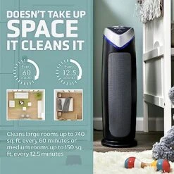 Germ Guardian Air Purifier With HEPA 13 Filter, Removes 99.97% Of Pollutants, Covers Large Room Up To 743 Sq. Foot Room In 1 Hr, UV-C Light Helps Reduce Germs, Zero Ozone Verified, 22", Gray, AC4825E -Household Cleaning Supply Store 51O0gXTJTfL